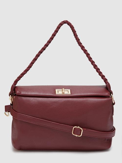 women solid leatherette (pu) regular handbag - 20405828 -  Standard Image - 0