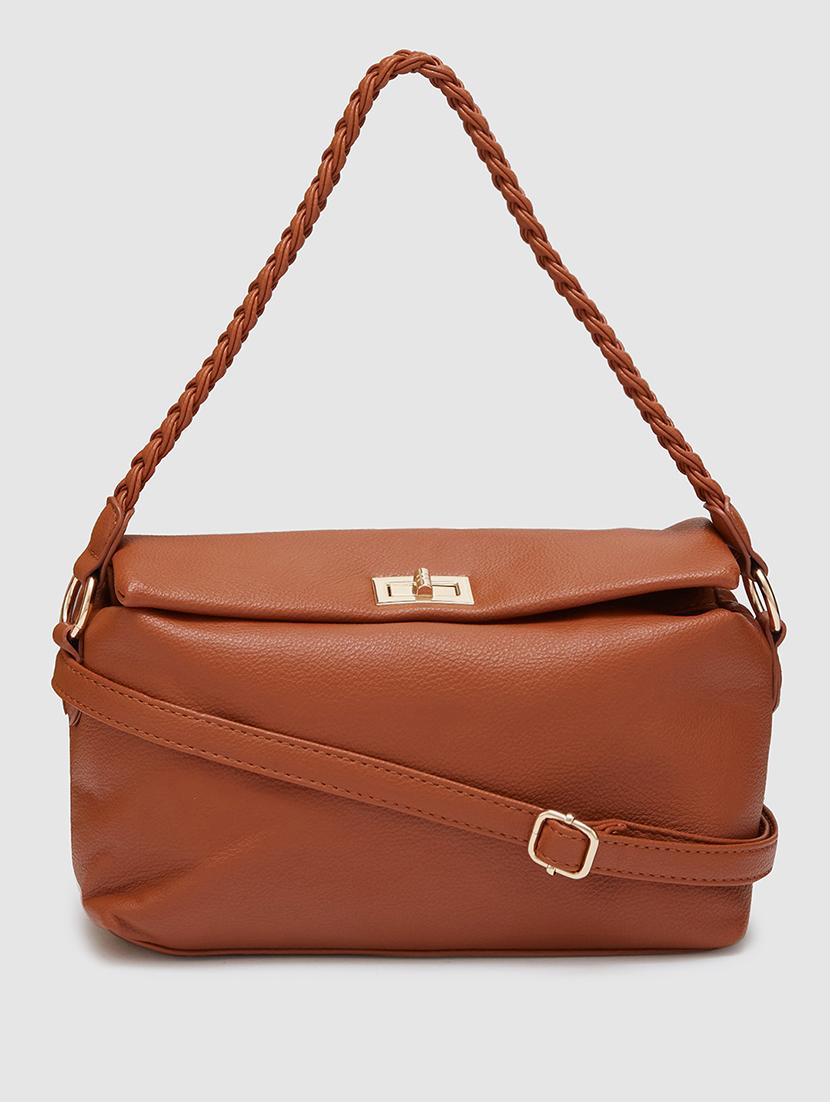women solid leatherette handbag - 20405829 - Zoom Image - 0
