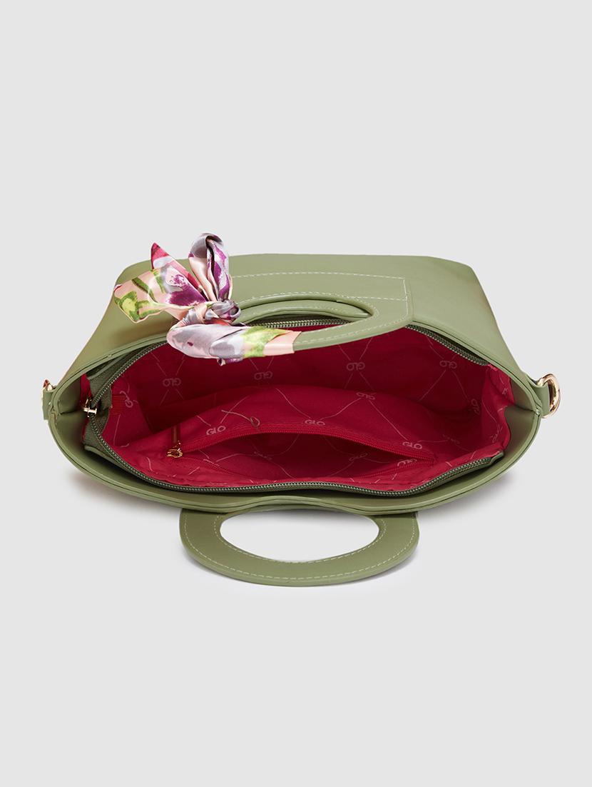 women solid leatherette handbag - 20405830 - Standard Image - 2