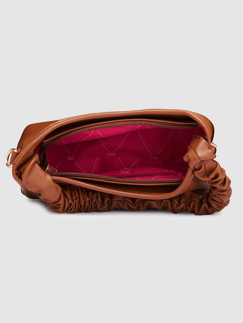 women solid leatherette hobo handbag - 20405840 - Standard Image - 2