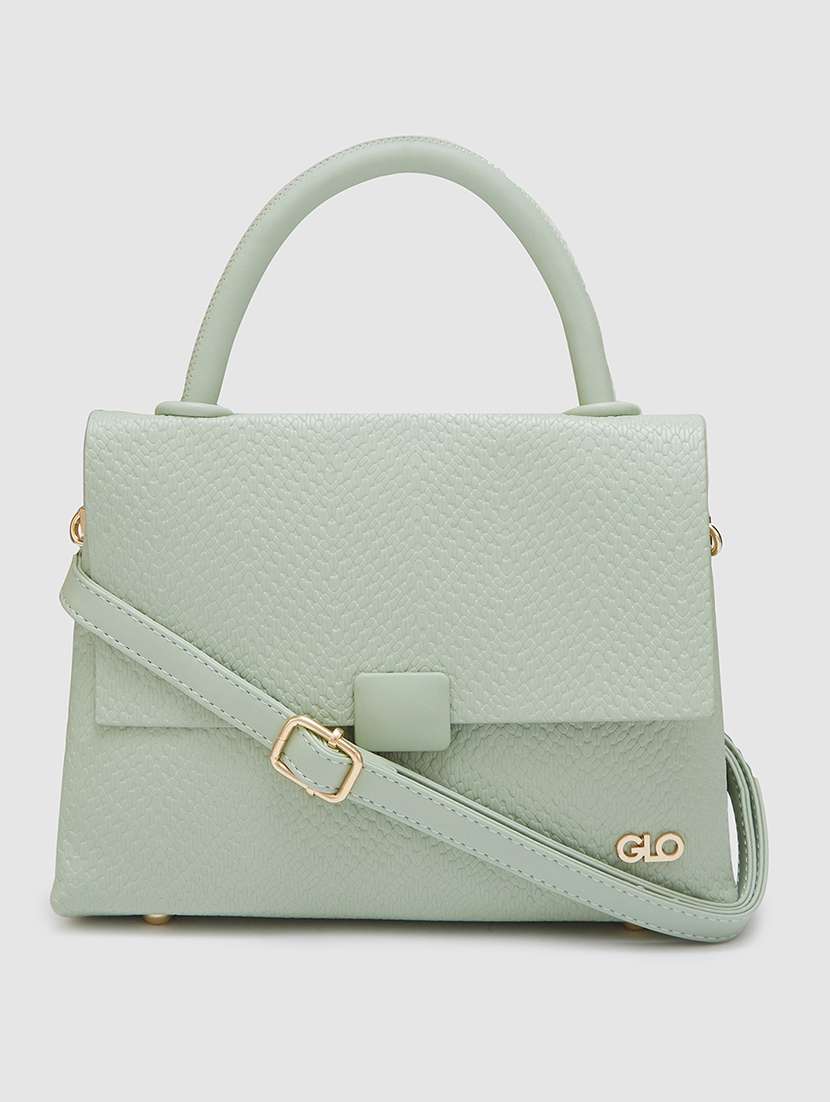 women texture leatherette handbag