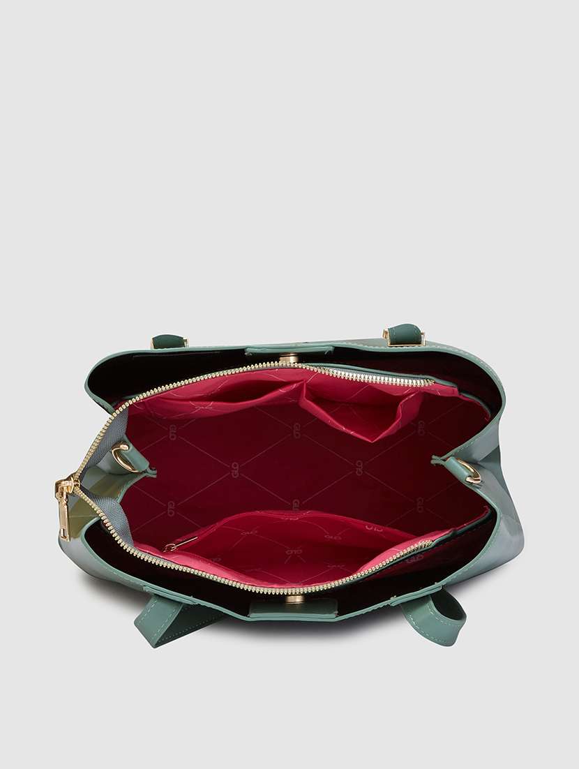 women solid leatherette handbag - 20405856 - Standard Image - 2