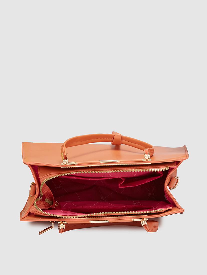 women solid leatherette handbag - 20405858 - Standard Image - 2