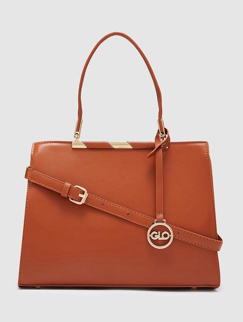 women solid leatherette handbag - 20405859 - Standard Image - 0
