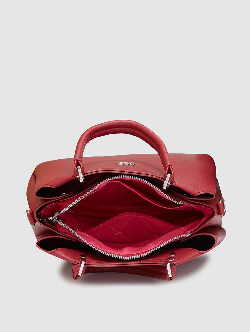 women solid leatherette handbag - 20405861 - Standard Image - 2