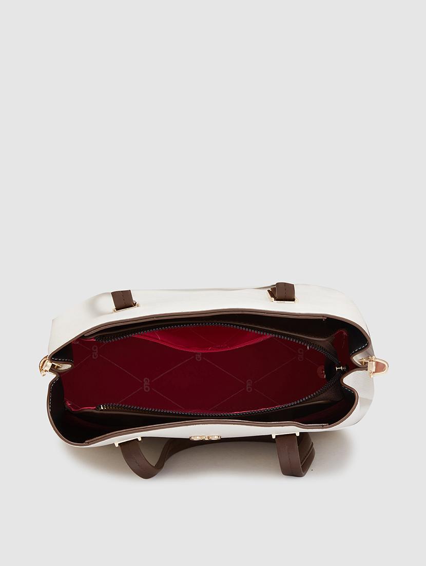 women solid leatherette handbag - 20405864 - Standard Image - 2