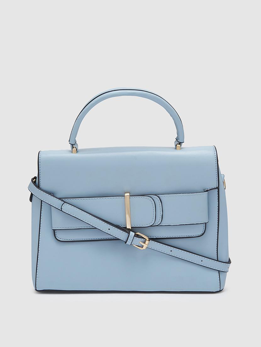women solid leatherette handbag - 20405867 -  Zoom Image - 0