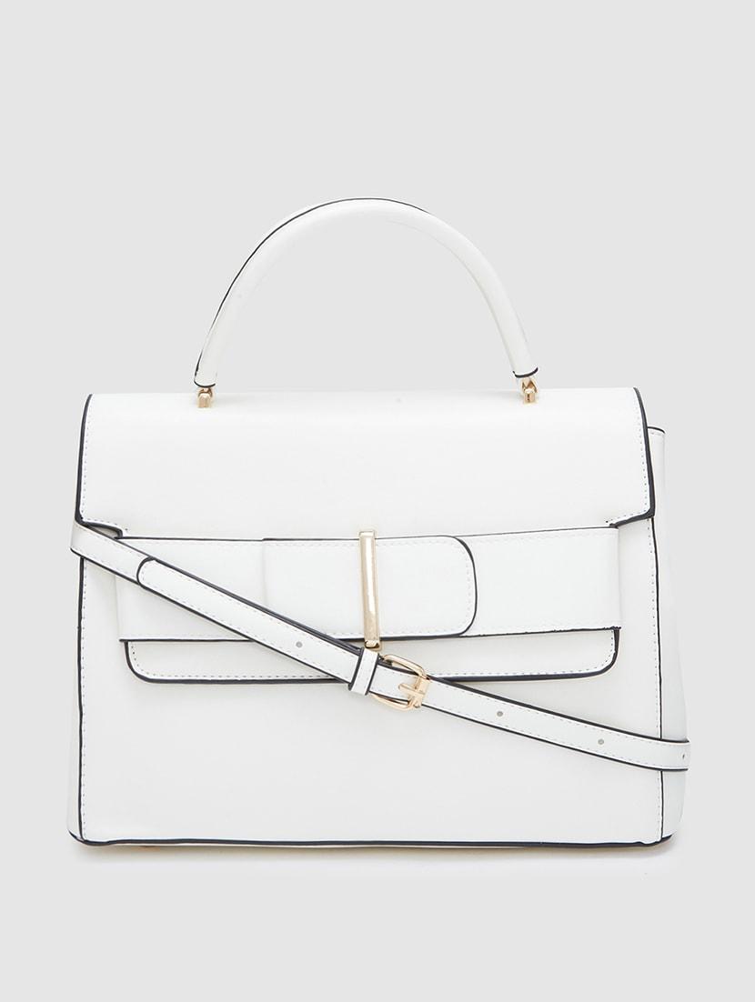 women solid leatherette handbag - 20405868 - Zoom Image - 0