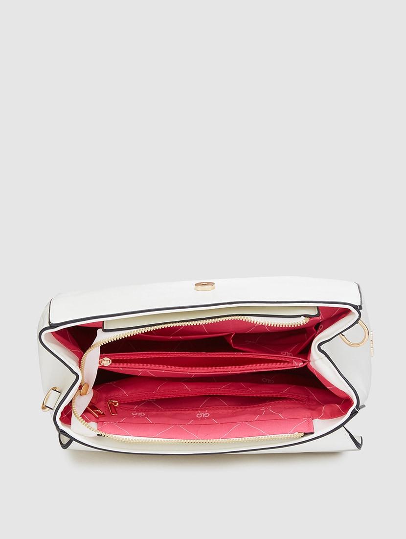 women solid leatherette handbag - 20405868 - Standard Image - 2