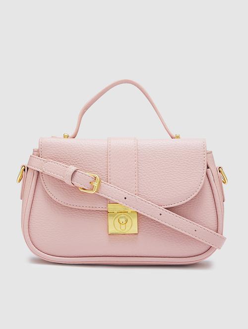 women solid leatherette handbag - 20405885 - Standard Image - 0