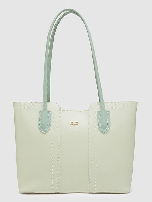 women solid leatherette handbag - 20405890 - Standard Image - 0