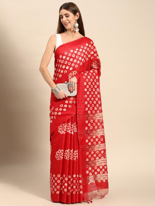 women's bandhani maroon colored saree with blouse - 20405972 -  Standard Image - 0