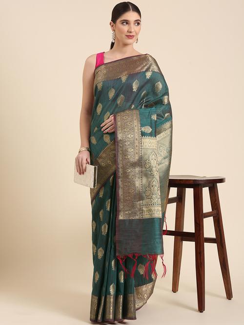 women's banarasi saree with blouse - 20406105 - Standard Image - 0