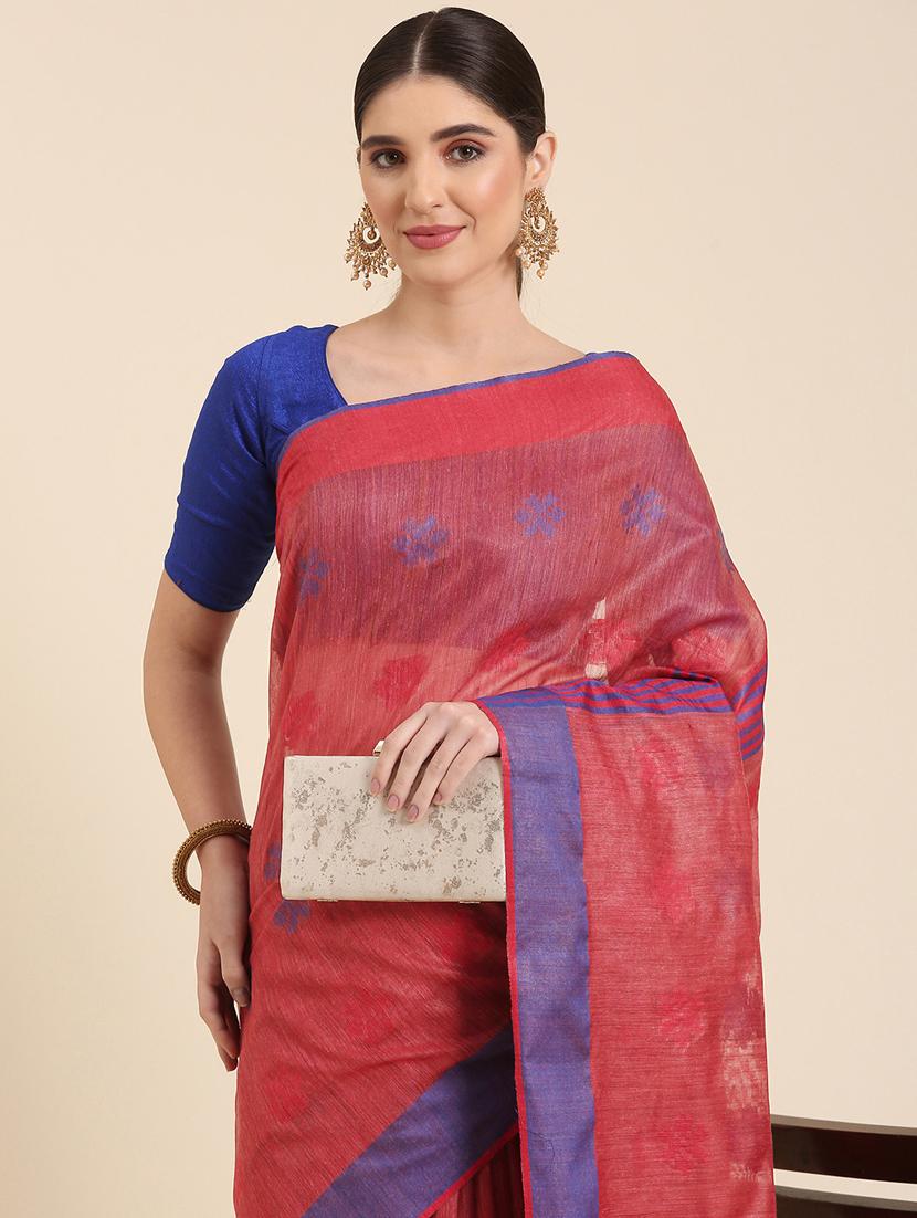 women's self design red colored saree with blouse - 20406113 - Standard Image - 2