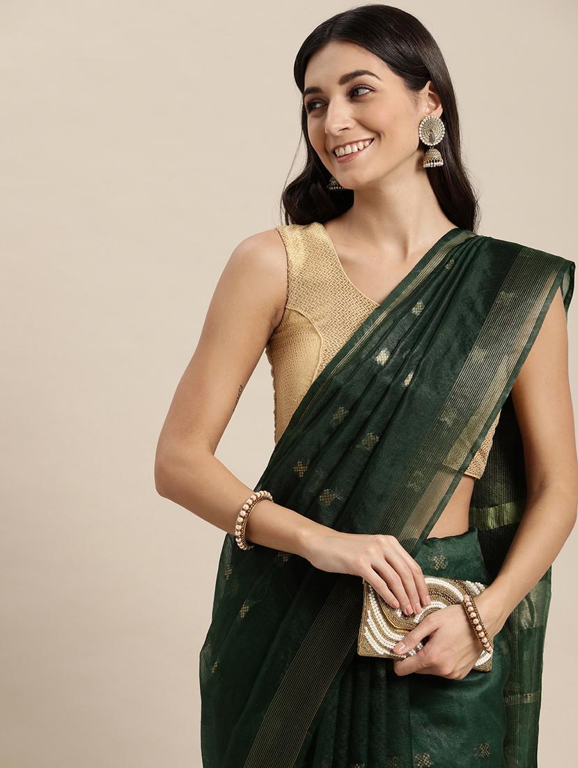 green self design bhagalpuri saree with blouse - 20406209 - Standard Image - 2
