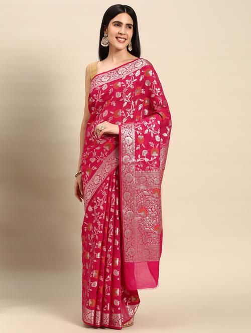 women's banarasi saree with blouse - 20406218 -  Standard Image - 0