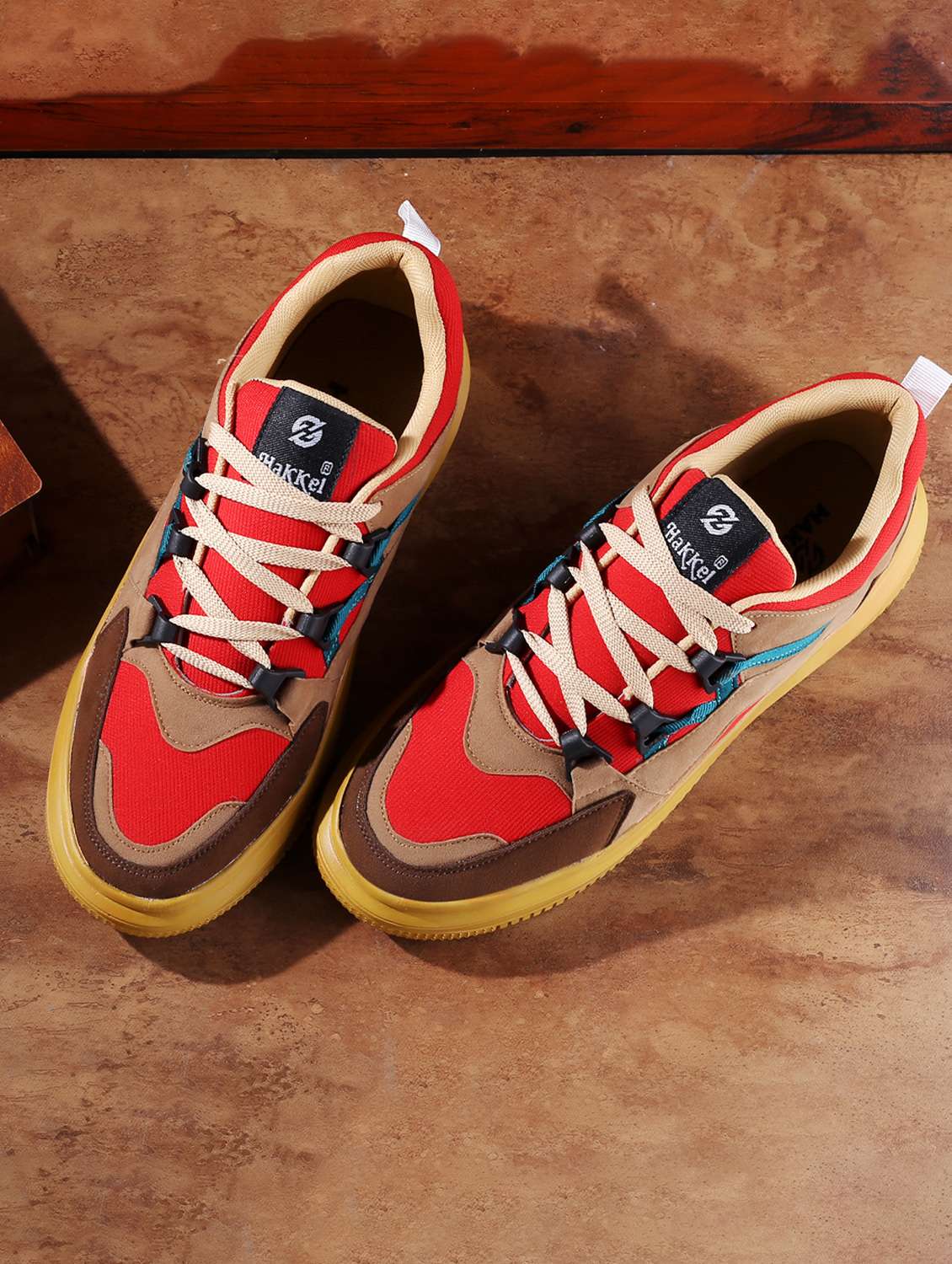 men color block multi colored lace up sneaker