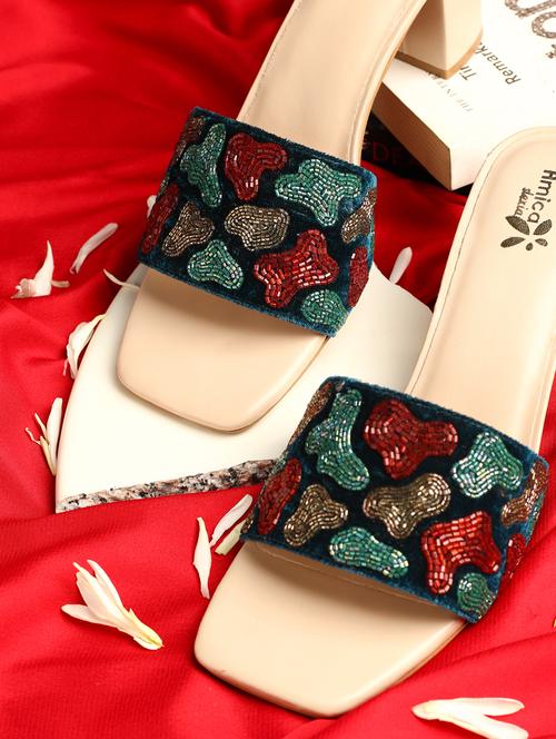women embellished ethnic sandals - 20406744 -  Standard Image - 0