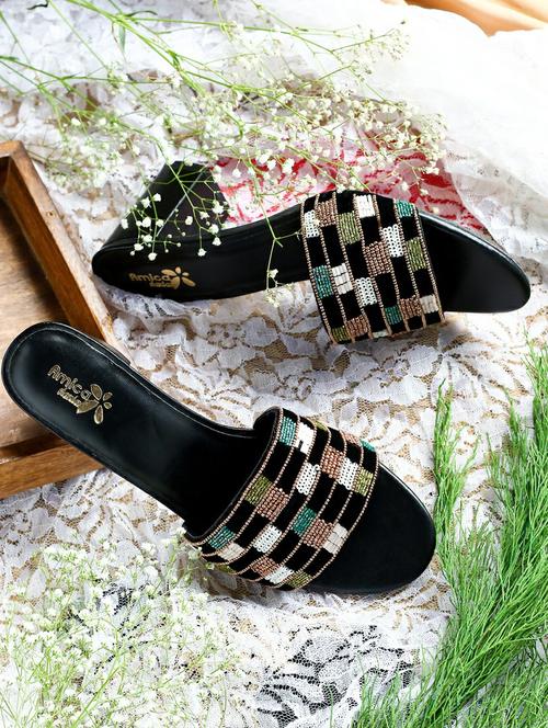 women embellished ethnic sandals - 20406747 -  Standard Image - 0