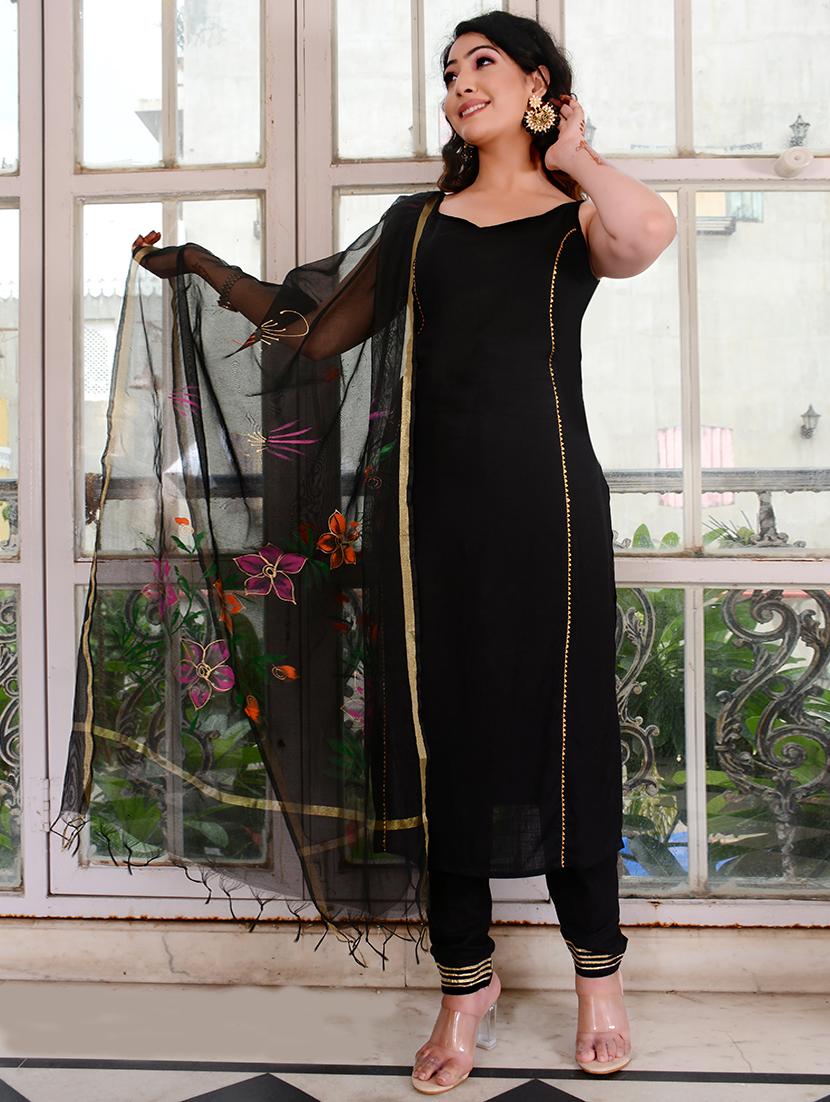 women black kurta pant set - 20406771 - Standard Image - 2