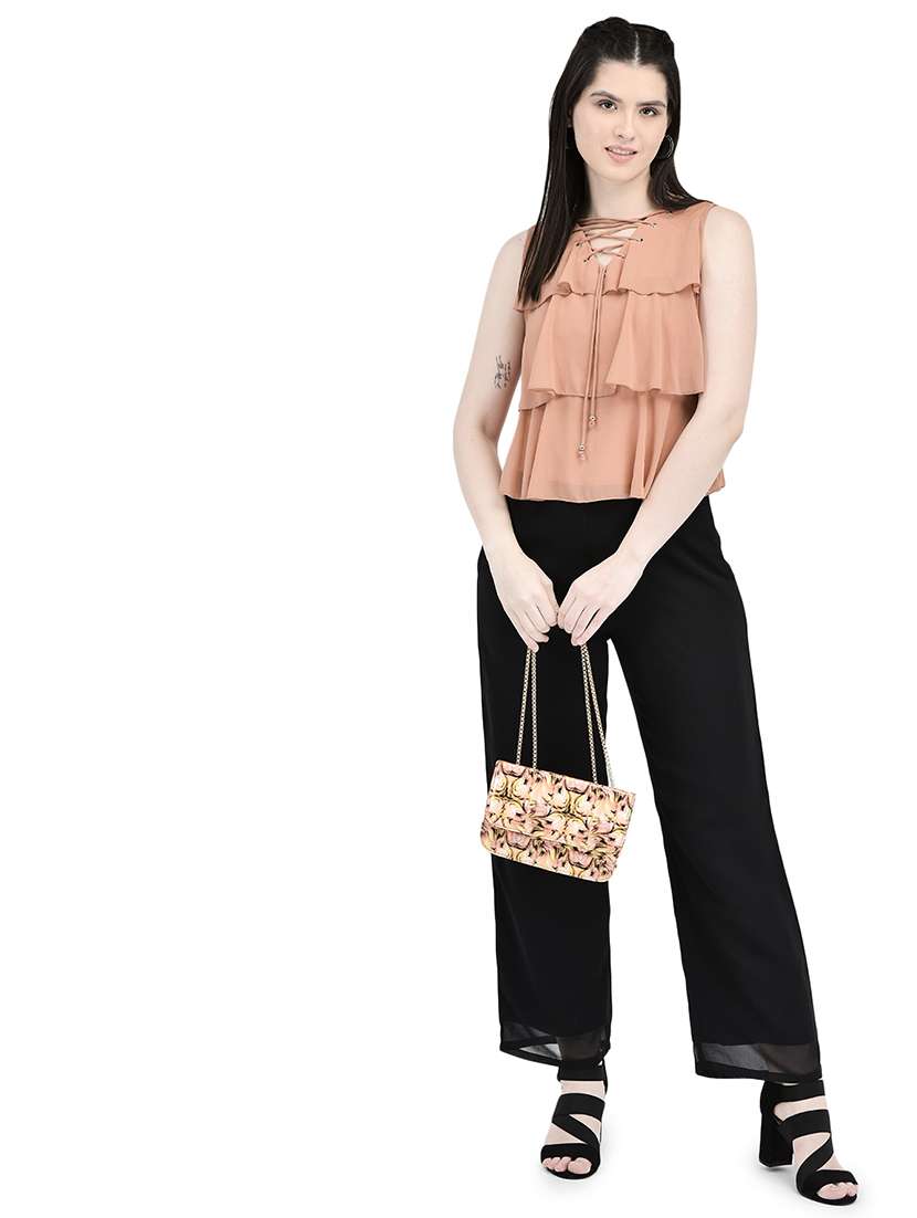 color block full leg jumpsuit