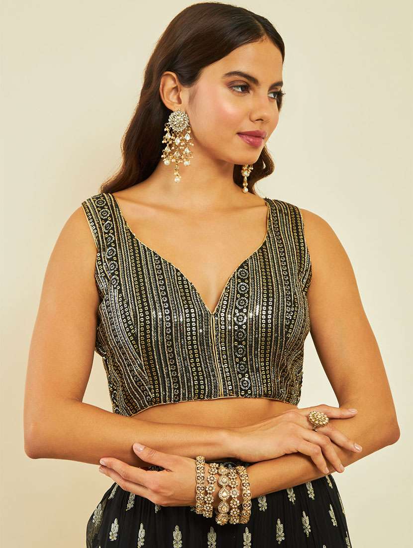 women black sweetheart neck stitched blouse