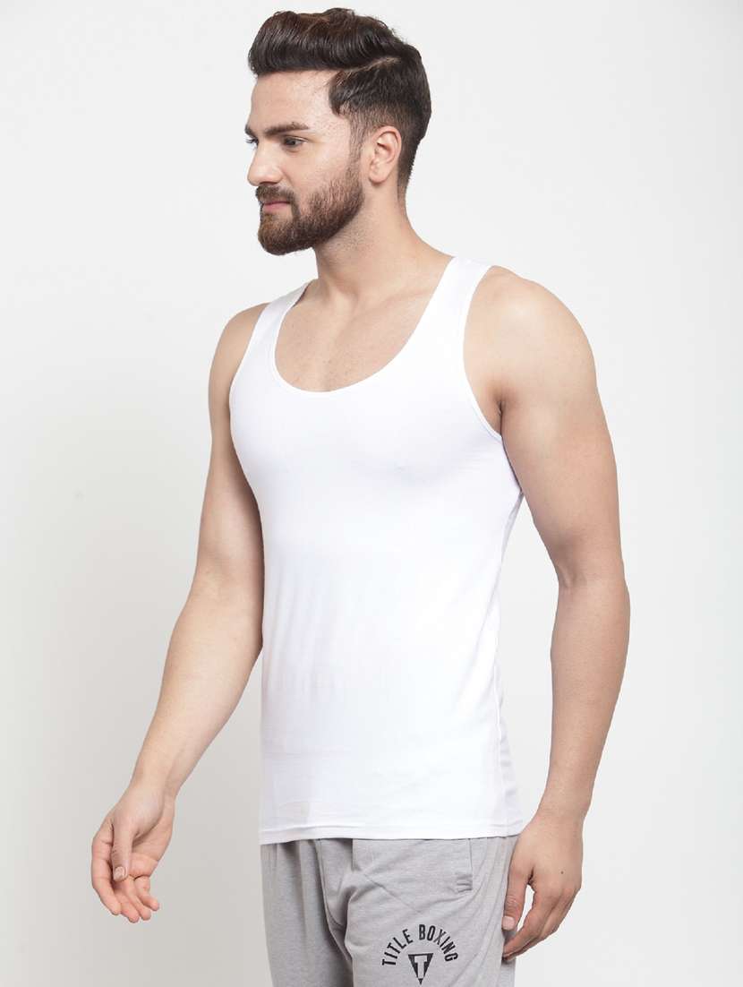 white lyocell elastane vest - 20408646 - Standard Image - 2
