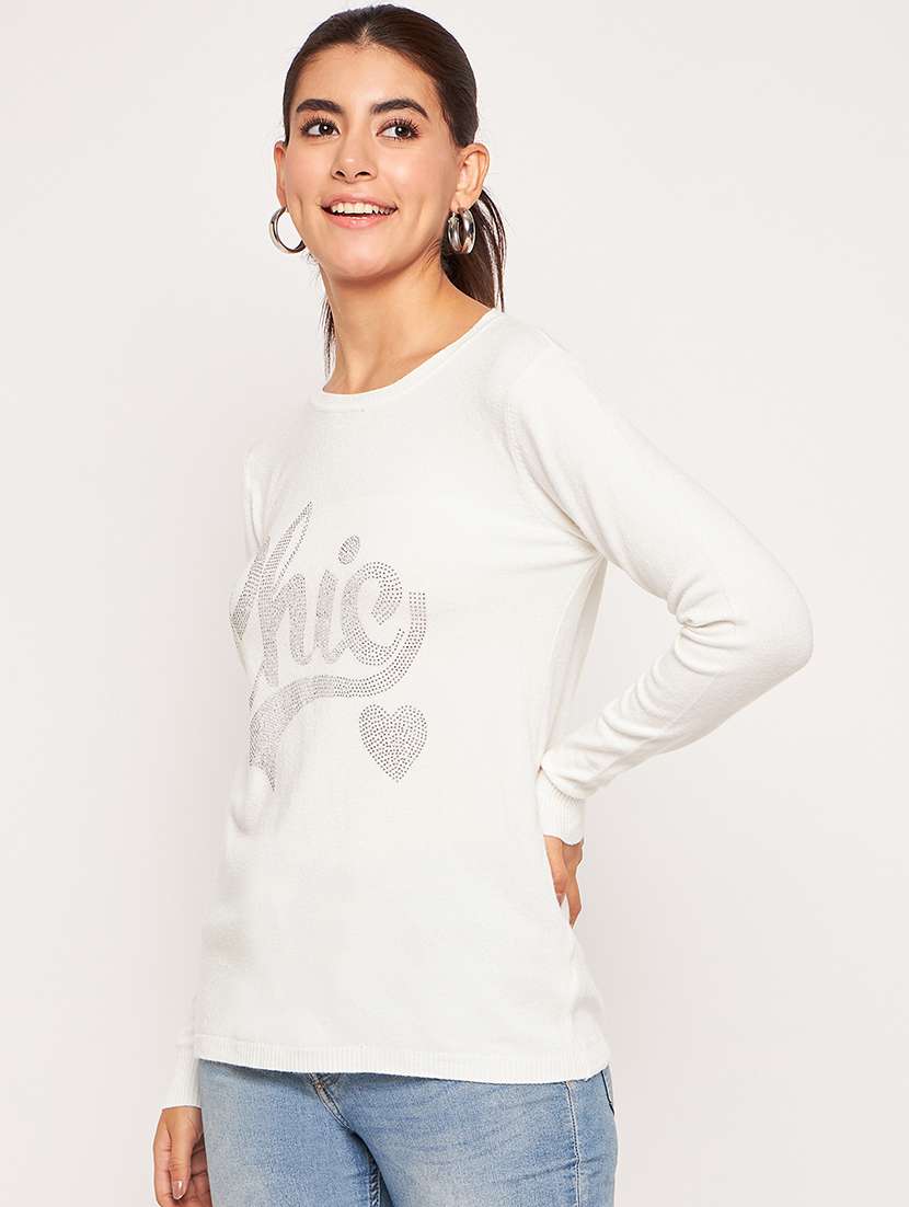 women white wool regular pullover - 20409209 -  Standard Image - 2