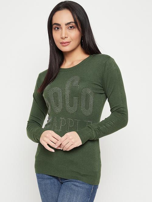 women green wool regular pullover - 20409212 - Standard Image - 0
