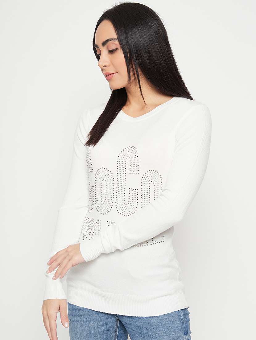 women white wool regular pullover - 20409215 -  Standard Image - 2
