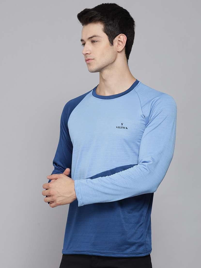 blue color block regular t-shirt - 20409246 - Standard Image - 2
