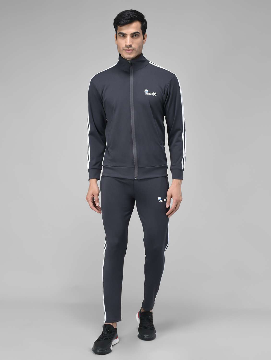 grey taped ankle length track suit - 20409284 - Zoom Image - 0