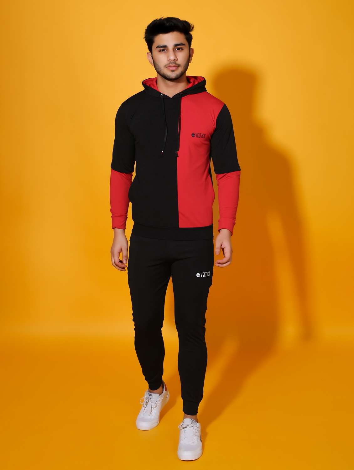 black color block ankle length track suit