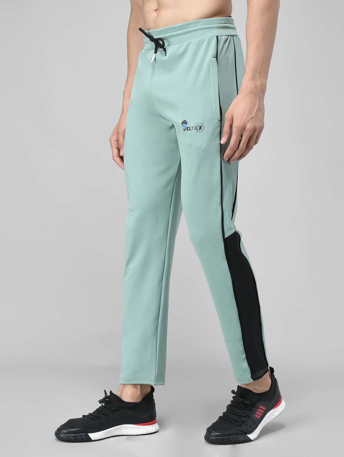 men's color block ankle length track pant - 20409328 -  Standard Image - 2