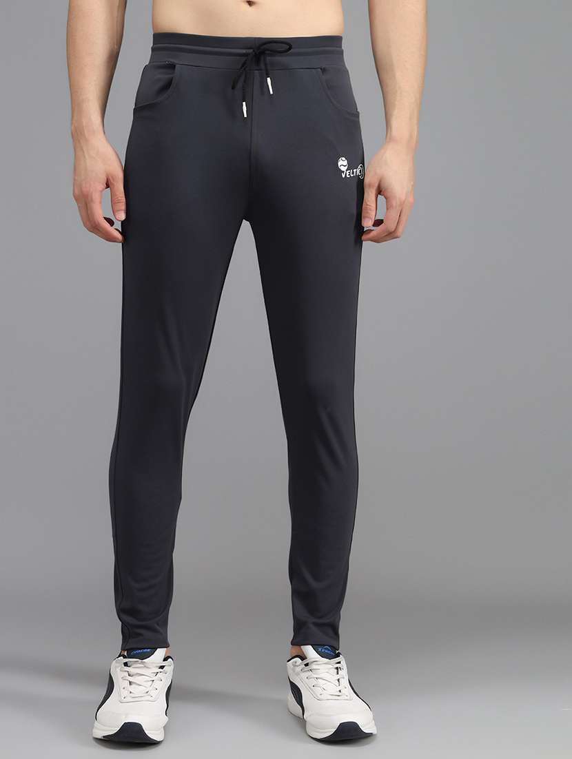 men's solid ankle length track pant