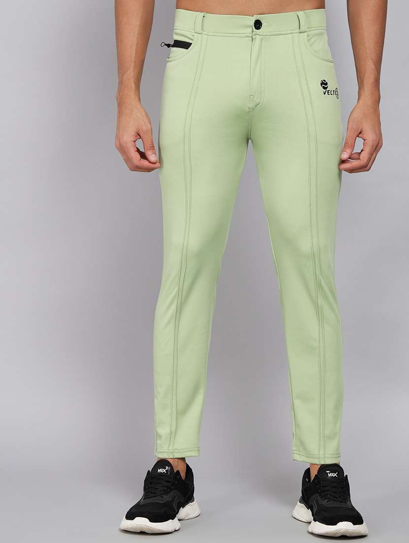 men's solid ankle length track pant