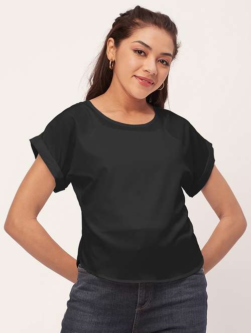 women black crepe blouson top - 20409584 - Standard Image - 0