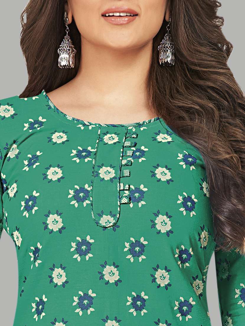 women green floral semi-stitched patiyala suits - 20410115 -  Standard Image - 2