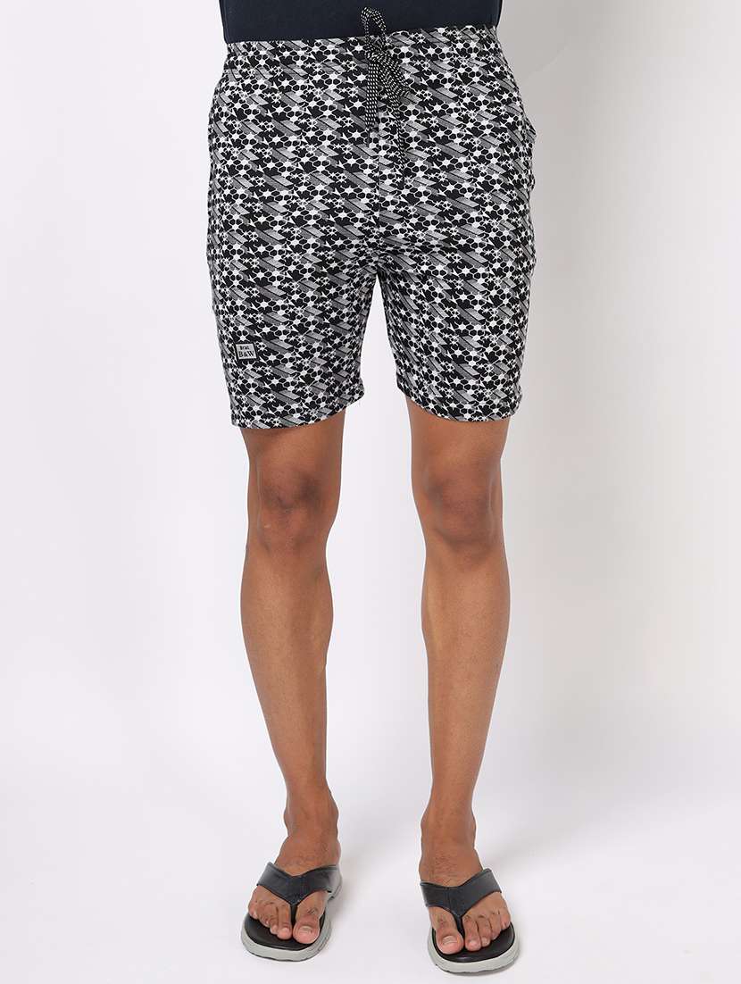 mid rise printed shorts
