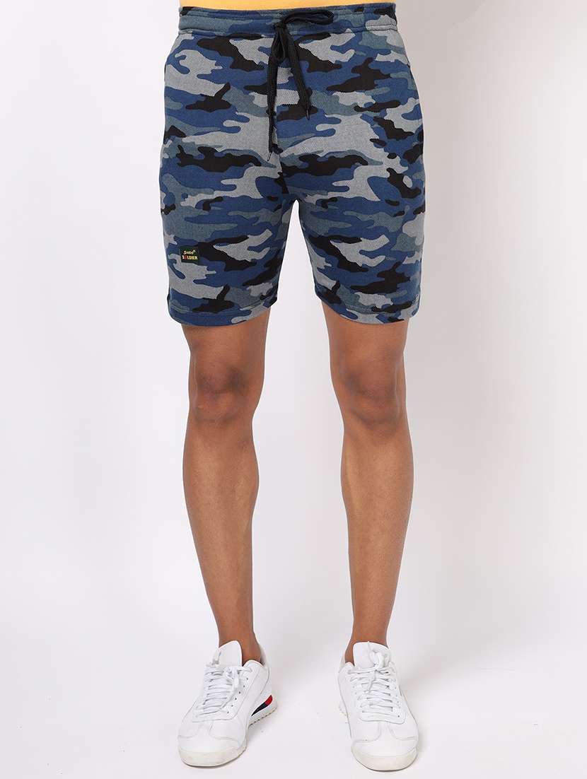 men camouflage printed shorts