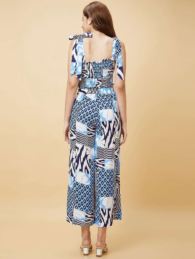 blue printed top and palazzos co-ord set - 20410258 -  Standard Image - 2