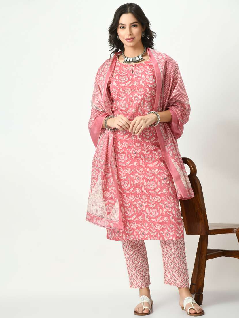 pink kurta pant set with dupatta - 20410452 -  Standard Image - 2