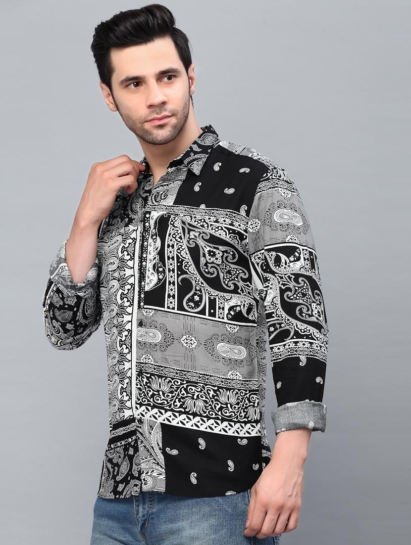 black cotton casual shirt - 20410677 - Standard Image - 2