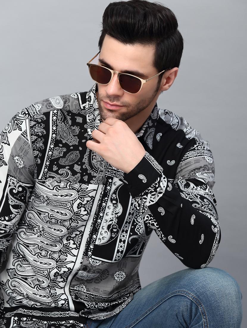 black cotton casual shirt - 20410677 - Standard Image - 7