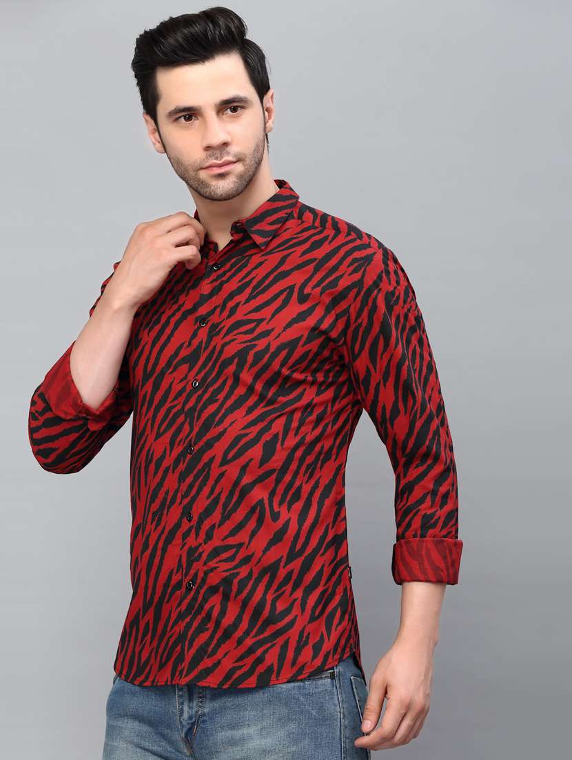 maroon cotton casual shirt - 20410692 - Standard Image - 2