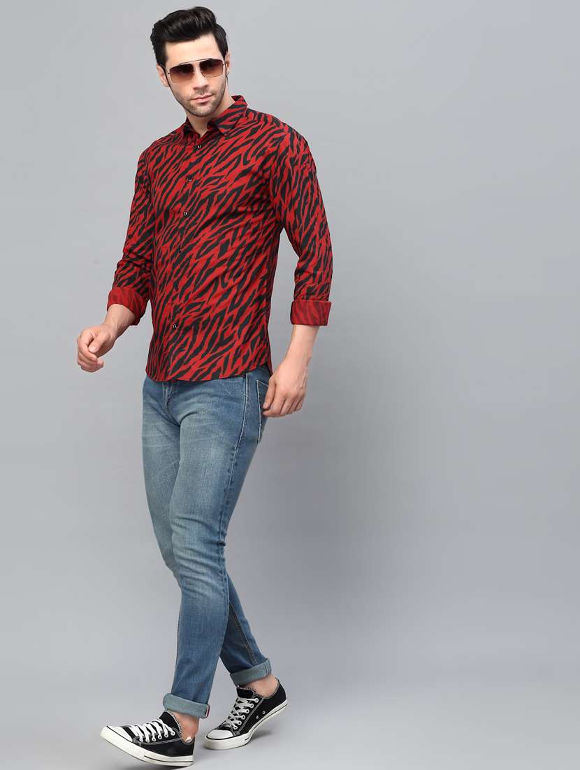 maroon cotton casual shirt - 20410692 - Standard Image - 7
