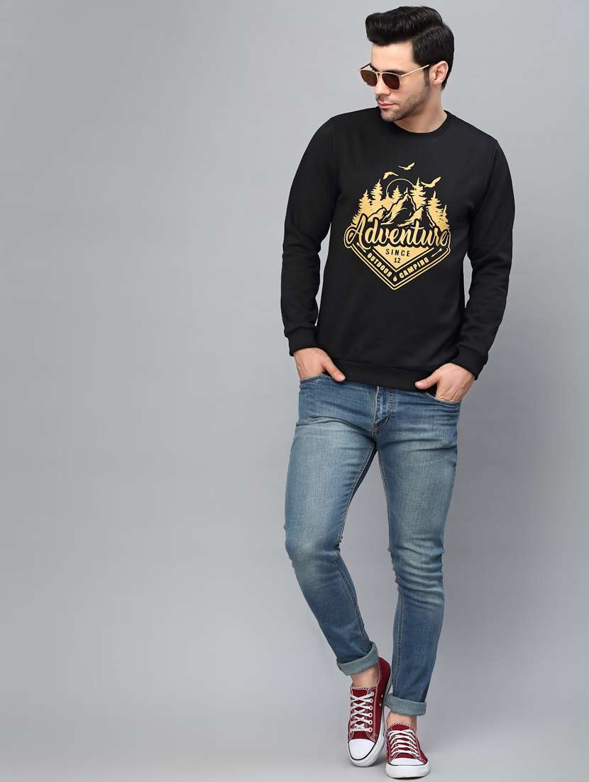 men front print crew neck sweatshirt - 20410849 -  Standard Image - 7