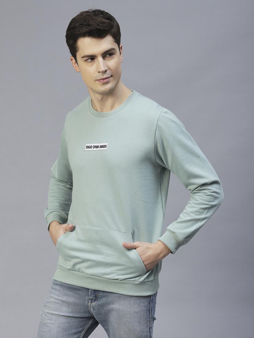 men long sleeved chest print sweatshirt - 20410896 - Standard Image - 2