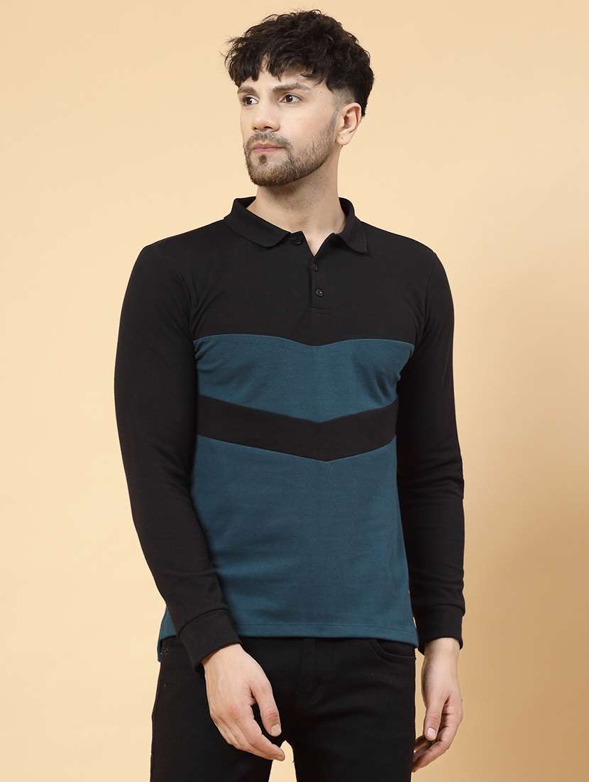 Men Color Block Polo T Shirt