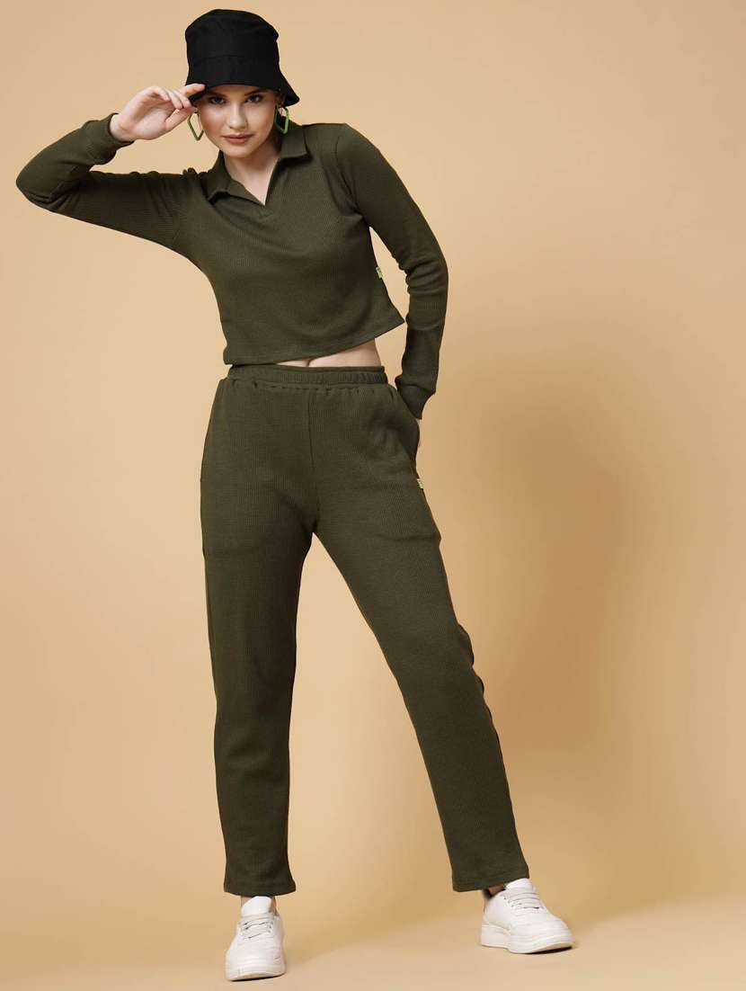 women solid co-ords set - 20411050 -  Standard Image - 2